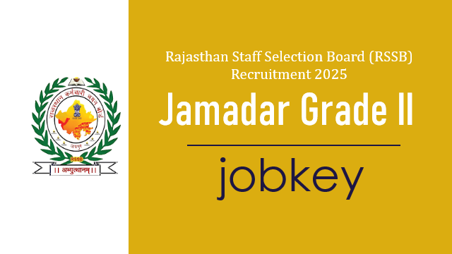 Rajasthan RSSB Jamadar Online Form 2025-jobkey